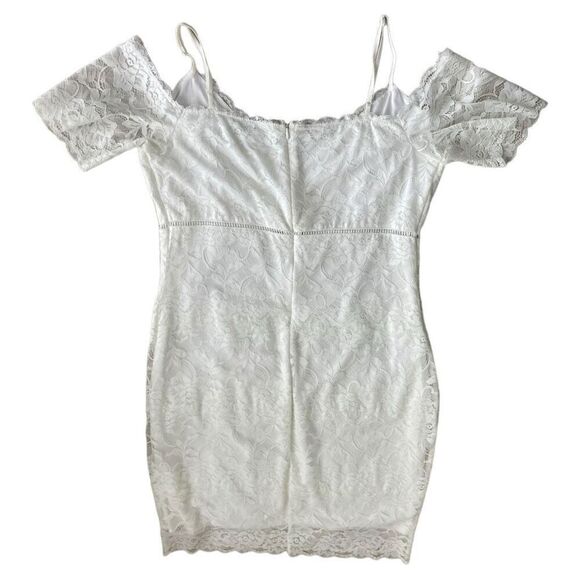 Guess Marcy Off-the-Shoulder Ivory Lace Dress SIZE XL - RUNS SMALL - Picture 6 of 7